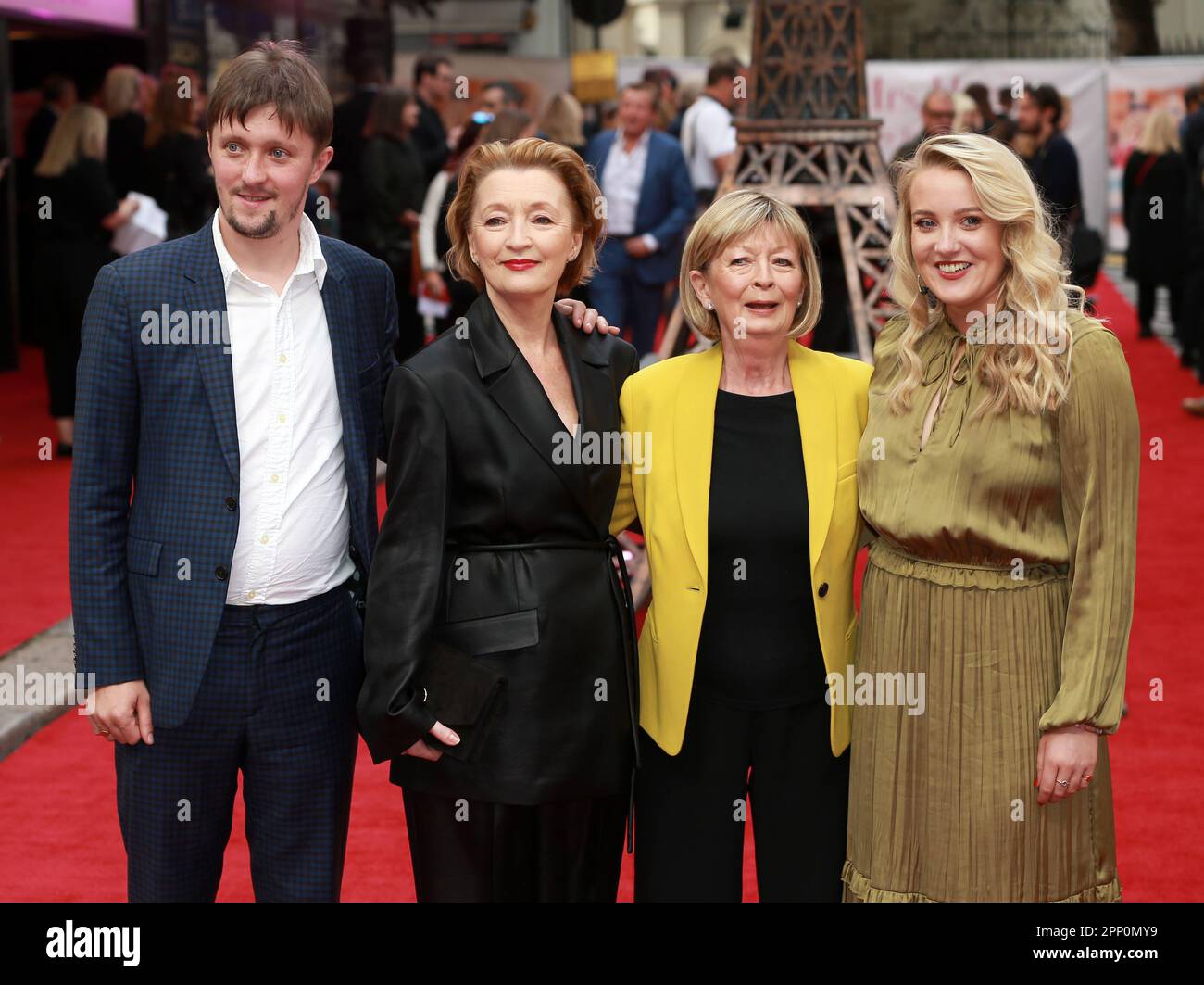 (L to R) Sarah Lamb, Alfie Oldman, Lesley Manville and Diana Manville ...