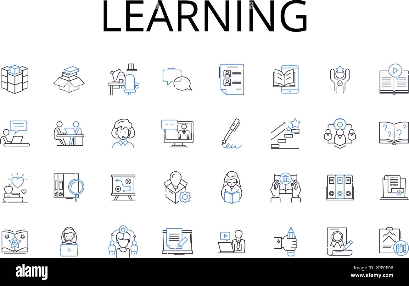 Learning line icons collection. Knowledge acquisition, Skill ... image.