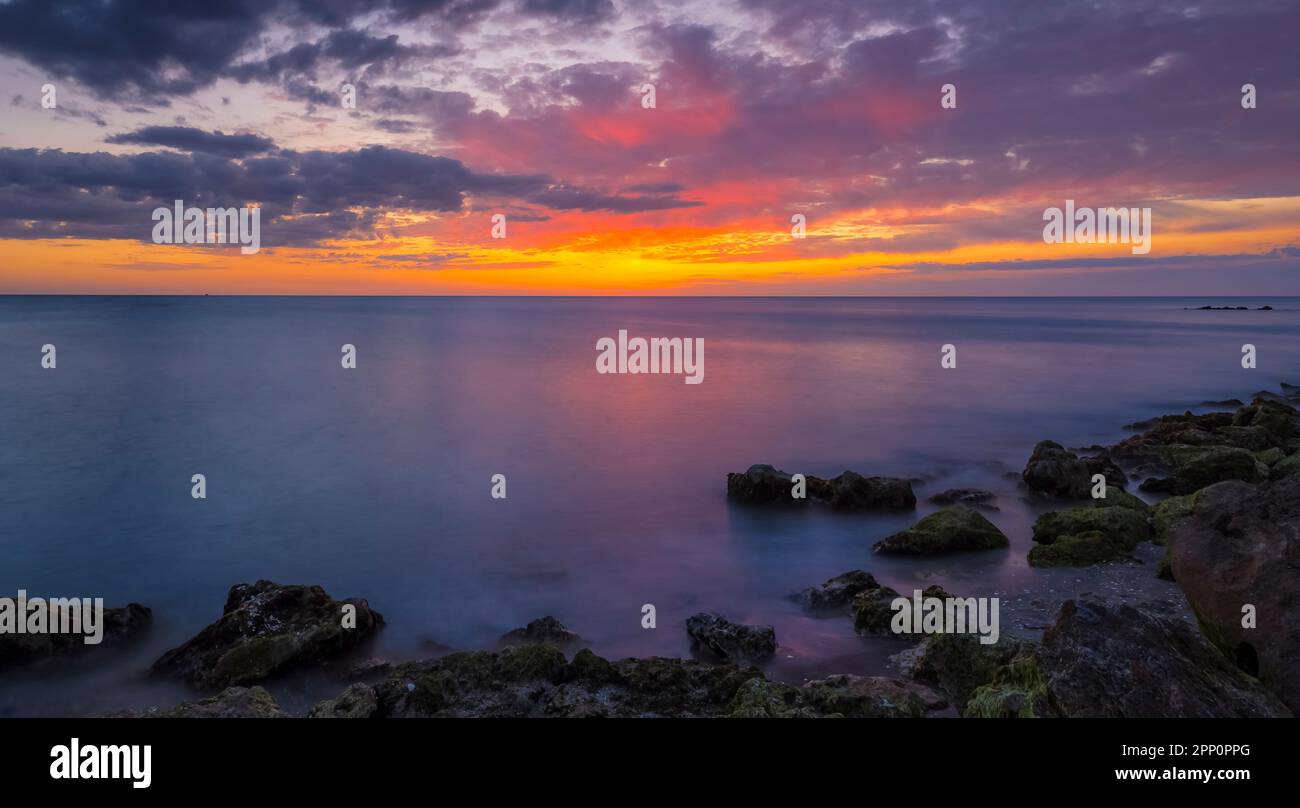 Sunset over the Gulf of Mexico from Caspersen Beach in Venice Florida