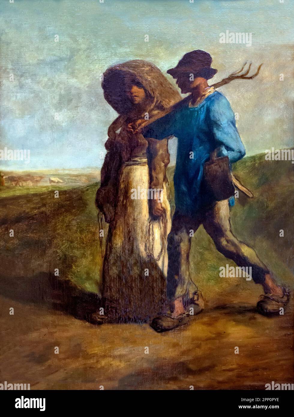 Going to Work, JeanFrancois Millet, circa 1850 Stock Photo Alamy