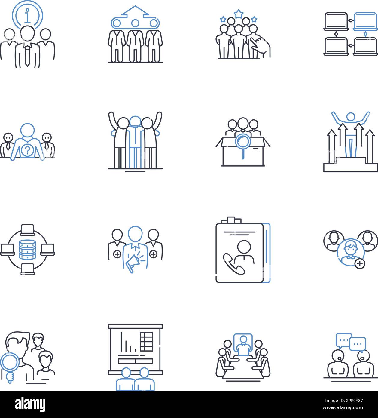 Principal caucus line icons collection. eadership, Education ...
