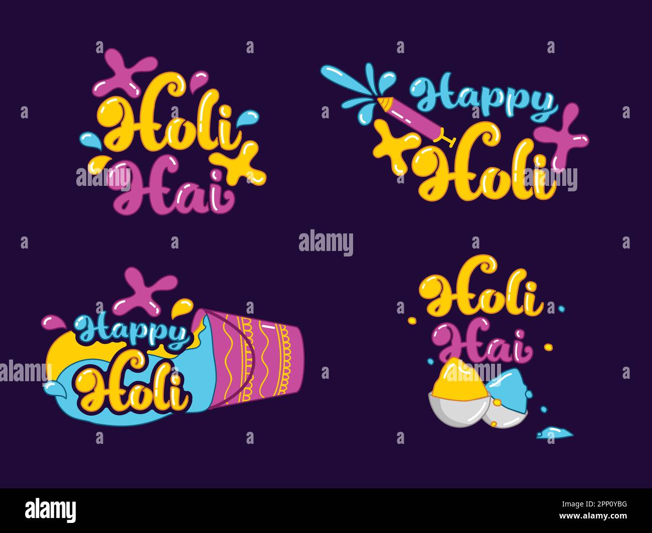 holi pichkari water gun with tank cartoon