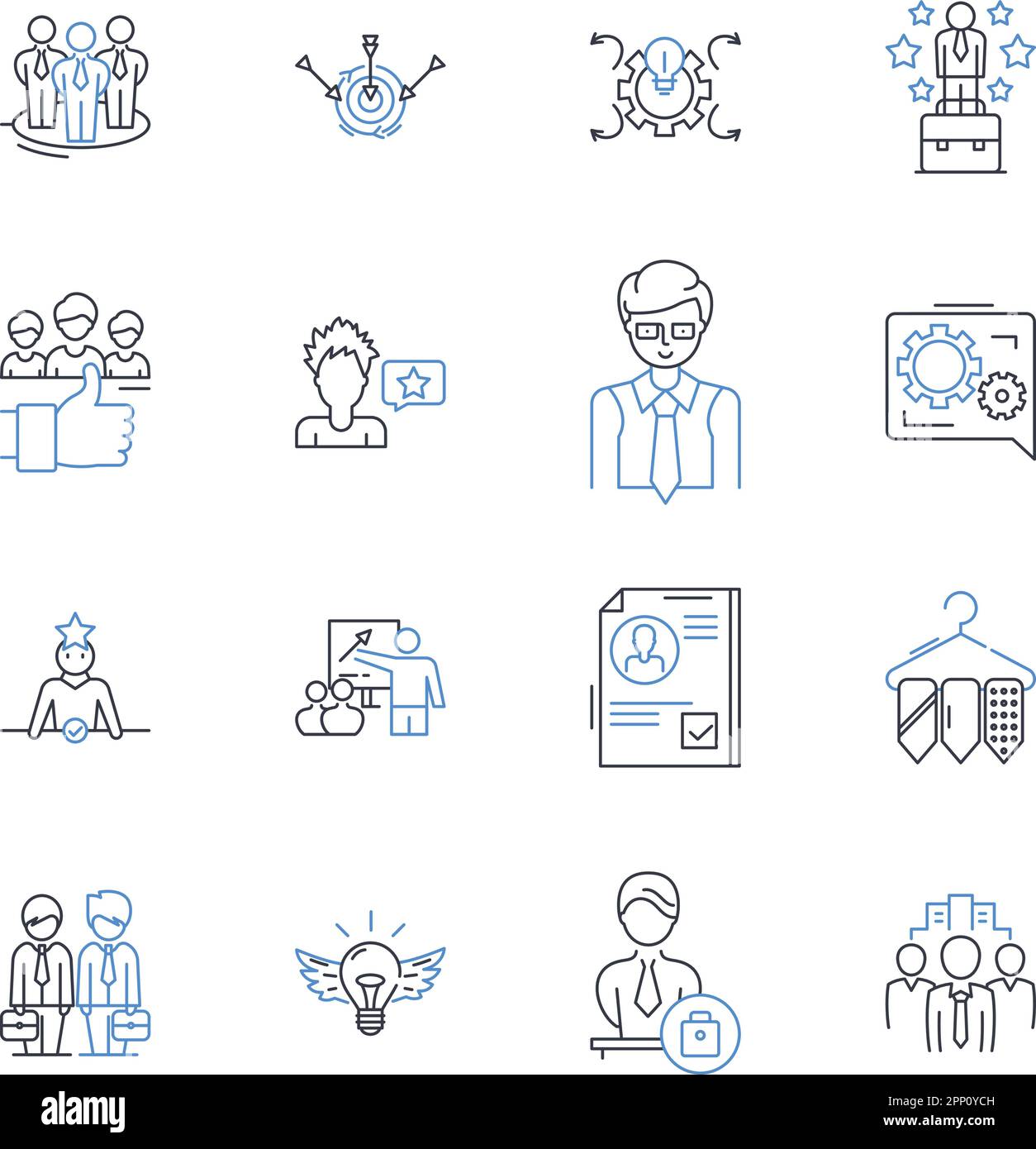 Executive leadership line icons collection. Visionary, Decisive 