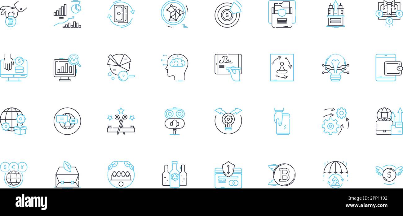 Cyber outreach linear icons set. Digital, Remote, Online, Virtual, Outreach, Netizen, Internet line vector and concept signs. Cyber,Connection Stock Vector