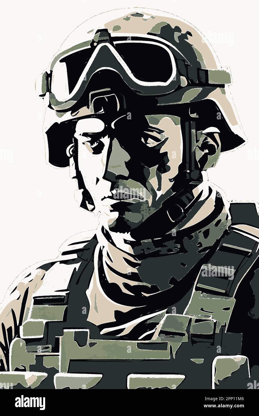 Special forces soldier vector image. Stock Vector
