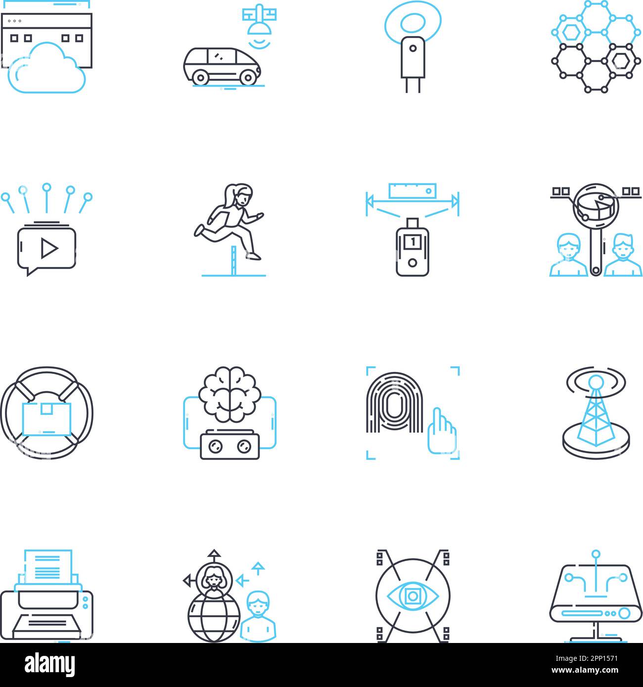 Cultural shift linear icons set. Transformation, Revolution, Evolution 