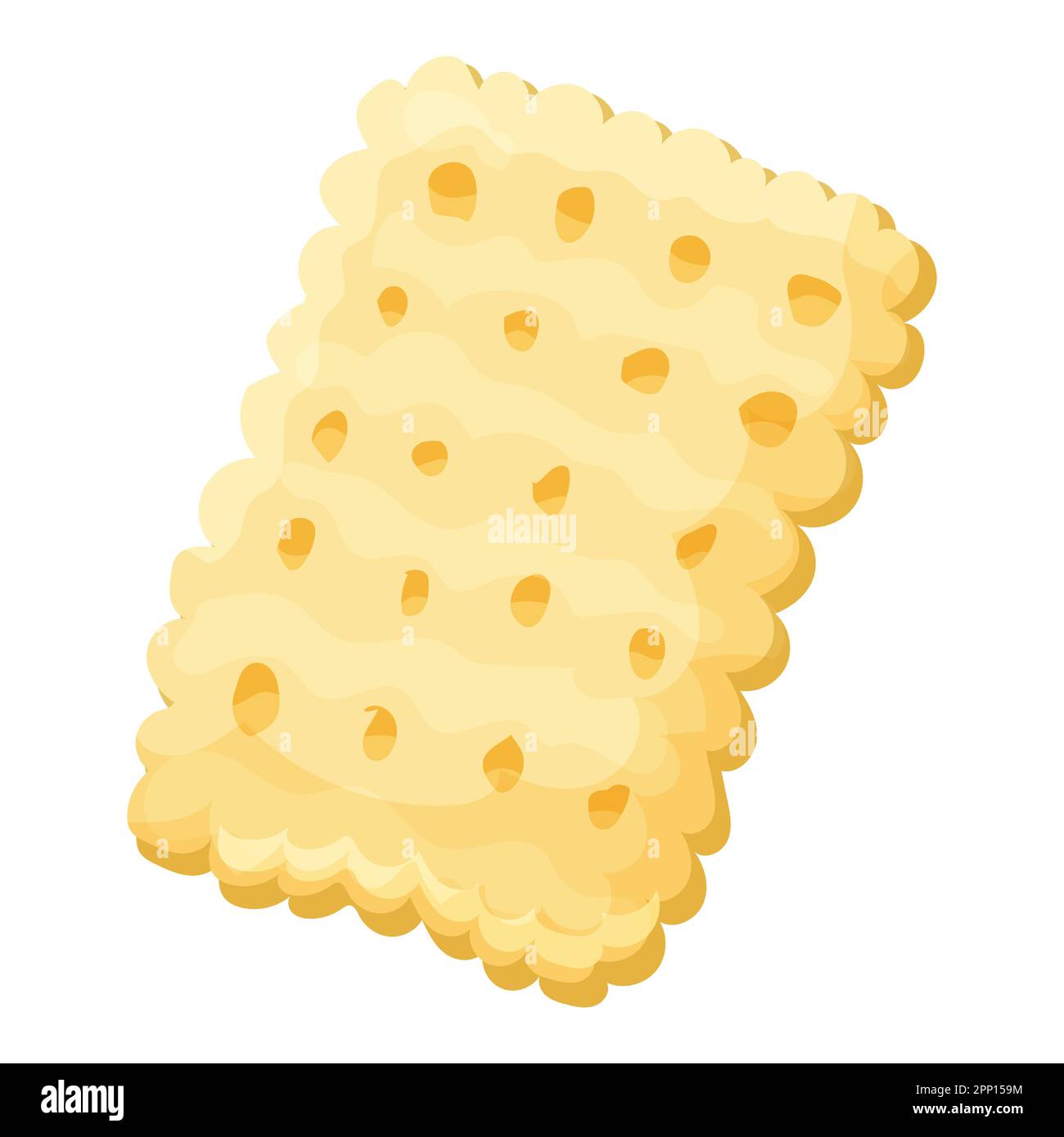 Cracker cookie biscuit snack in cartoon style isolated on white