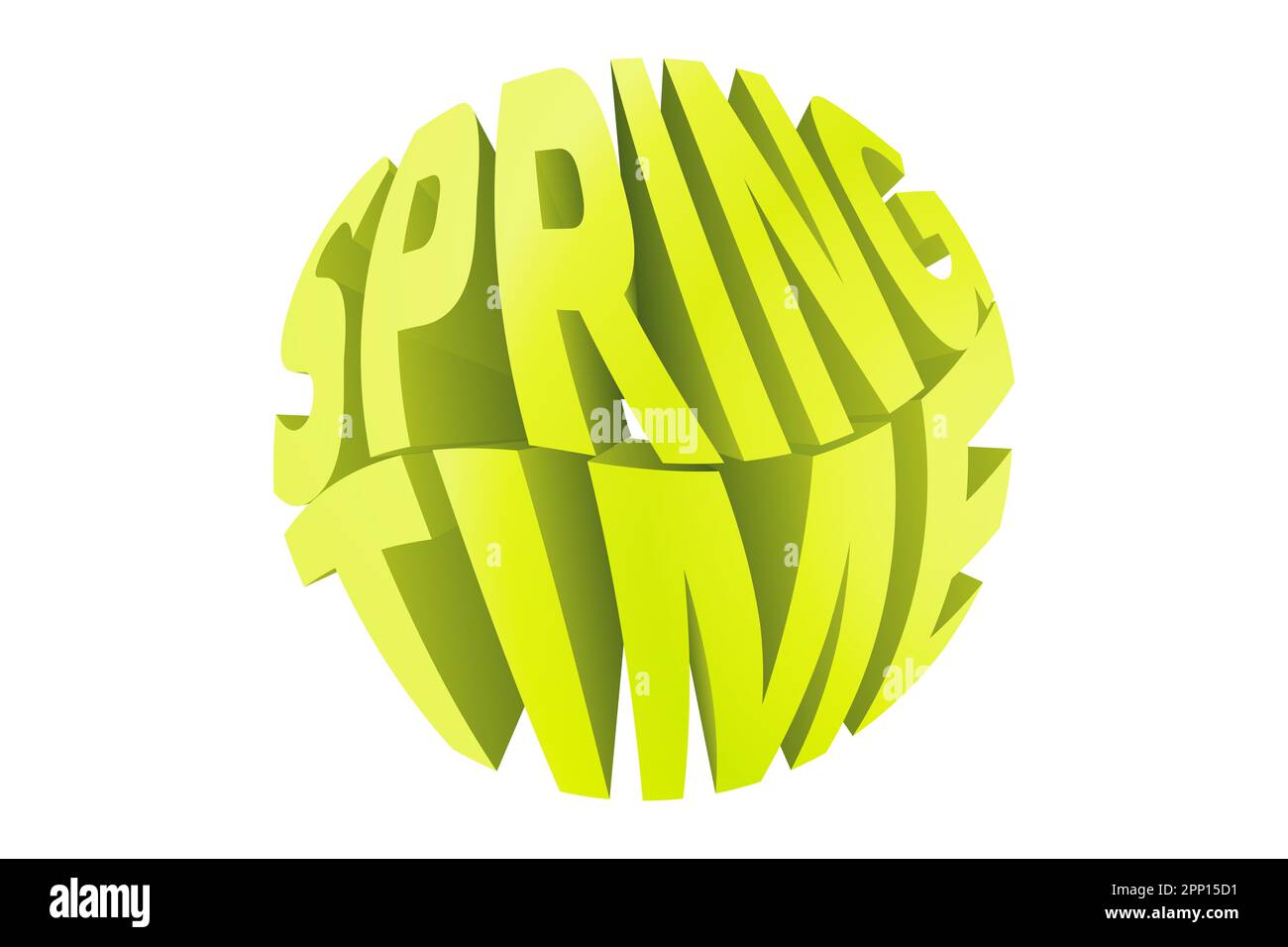 Spring time 3d render logo isolated on a white background - green fresh ...