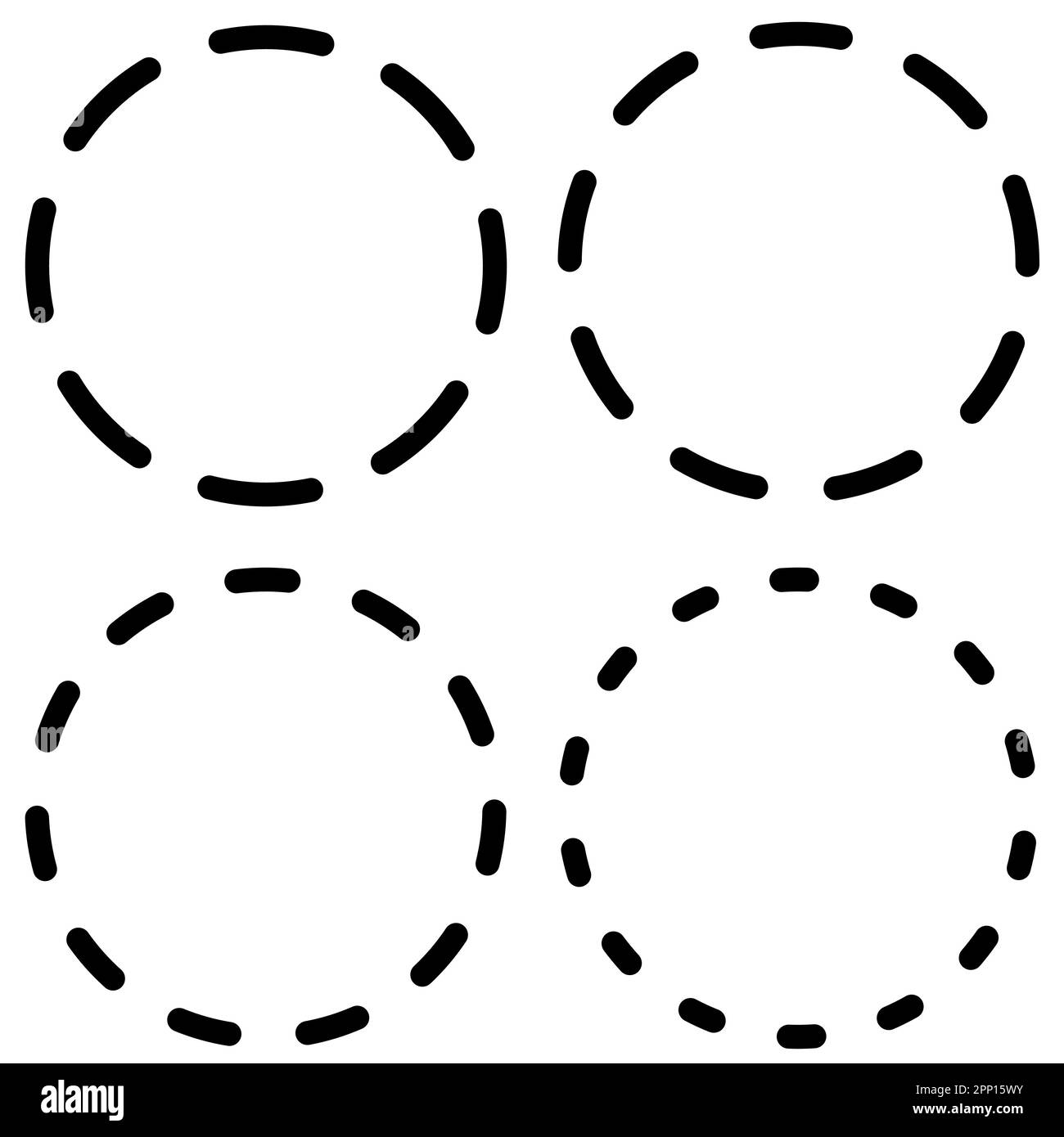 Circle ring icon outline stroke, circle template dotted line