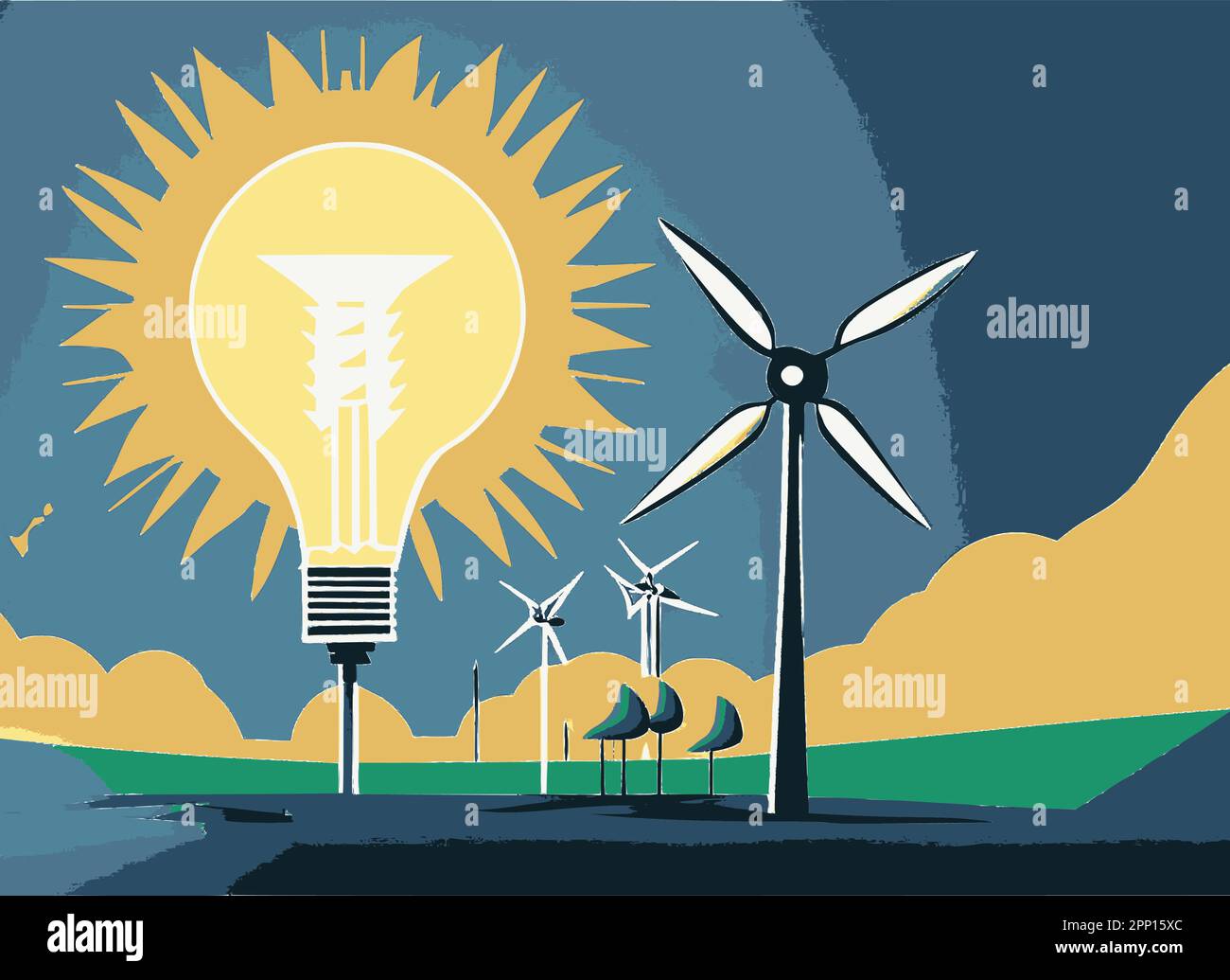 Renewable energy sources, clean energy vector image Stock Vector Image