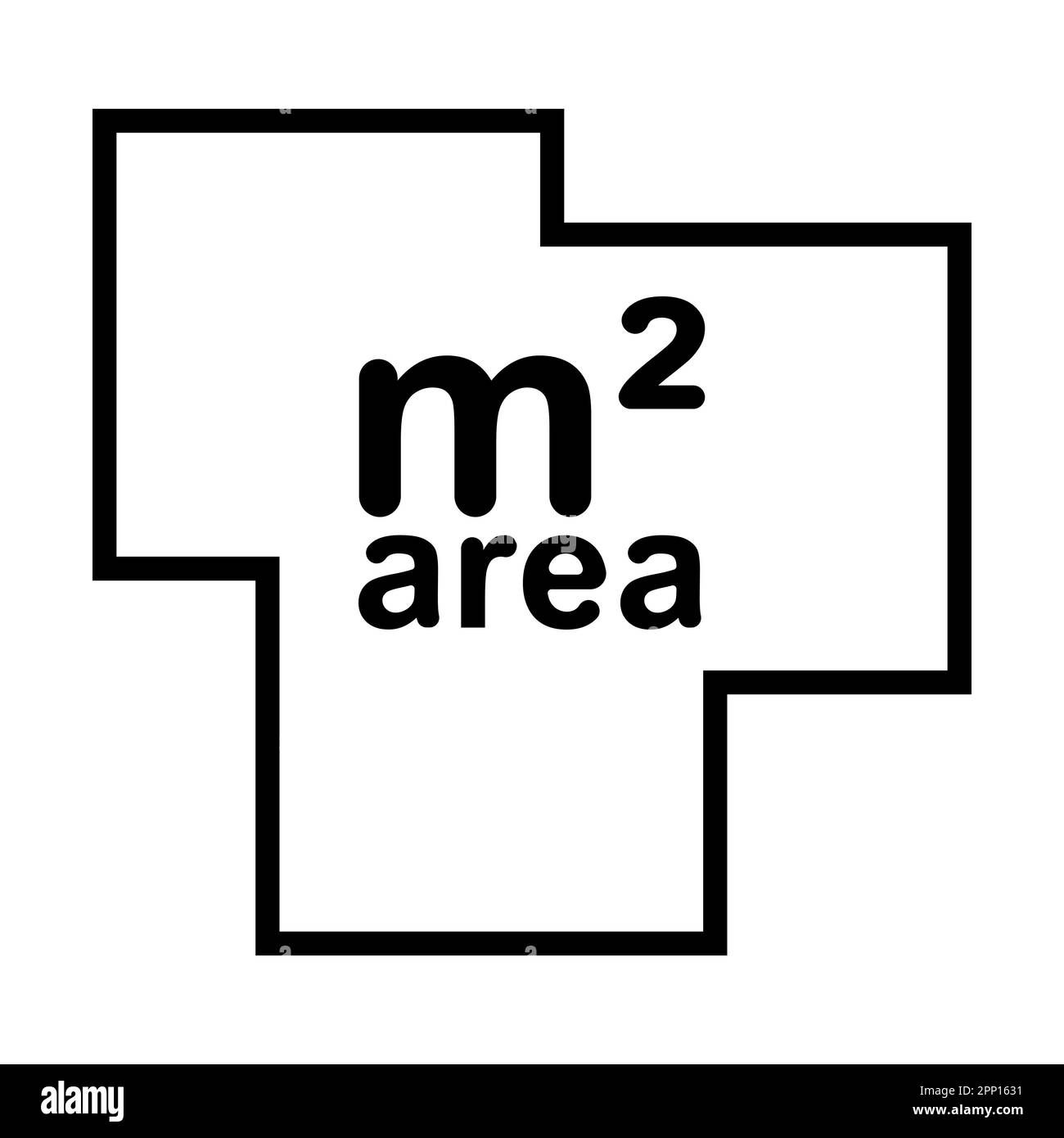 Meter square area icon, footage plan house, floor logo area Stock Vector