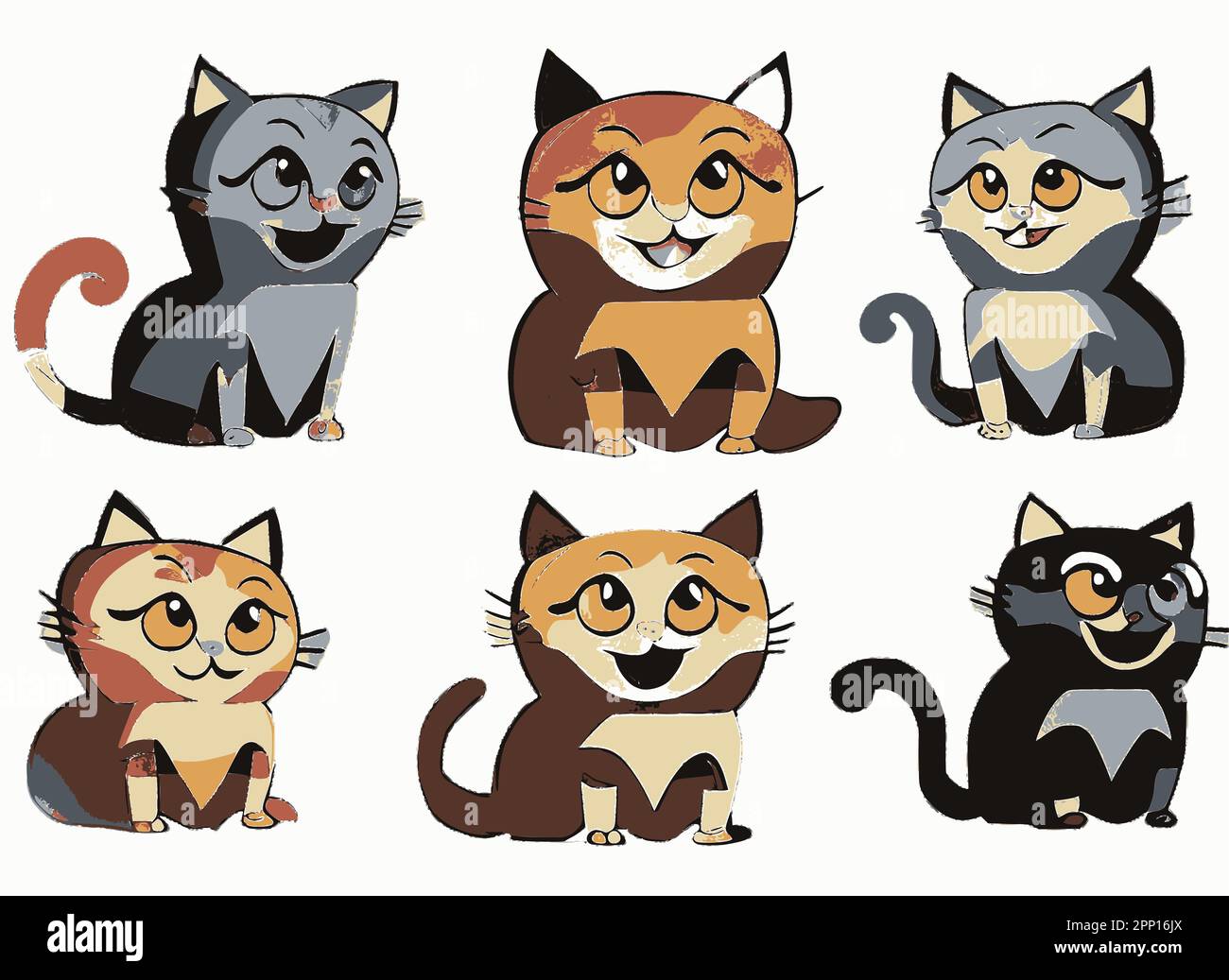 Cute cat silhouette, Beautiful kittie shape, isolated vector image. Stock Vector