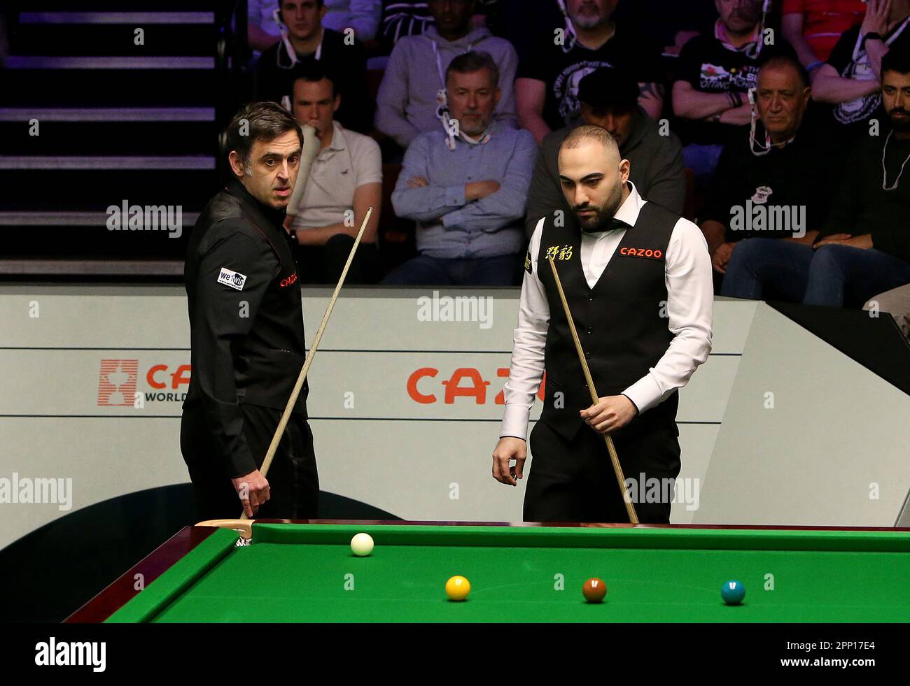 21st April 2023; The Crucible, Sheffield, England 2023 Cazoo World Snooker Championship, Day 7; Ronnie O Sullivan in play versus Hossein Vafaei Stock Photo