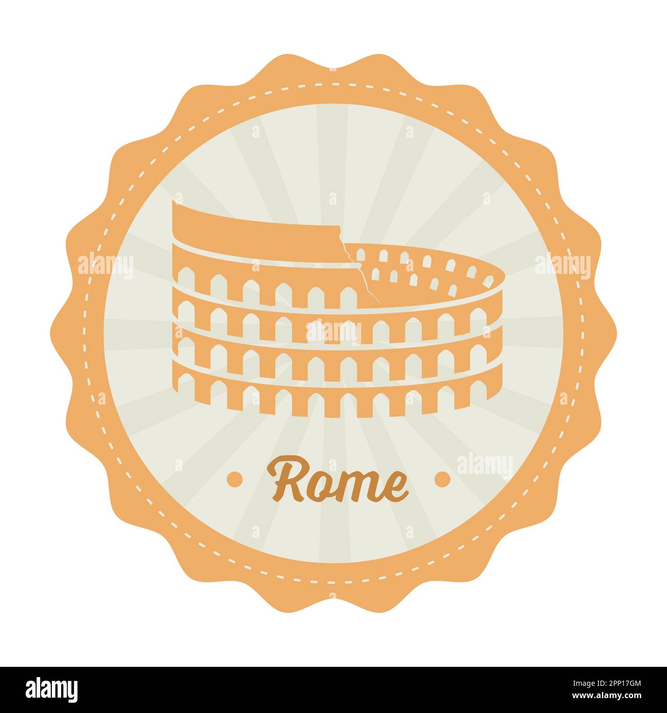 Rome postal stamp tag with sight isolated