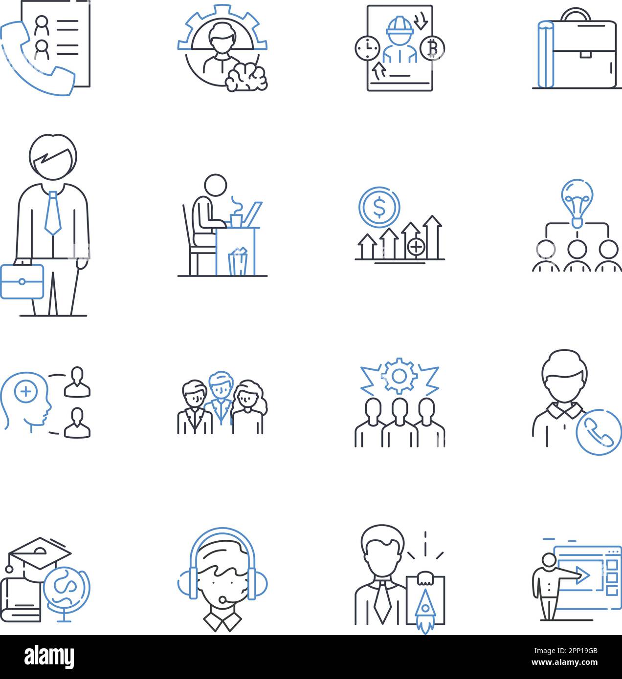 Workforce development line icons collection. Training, Skills ...