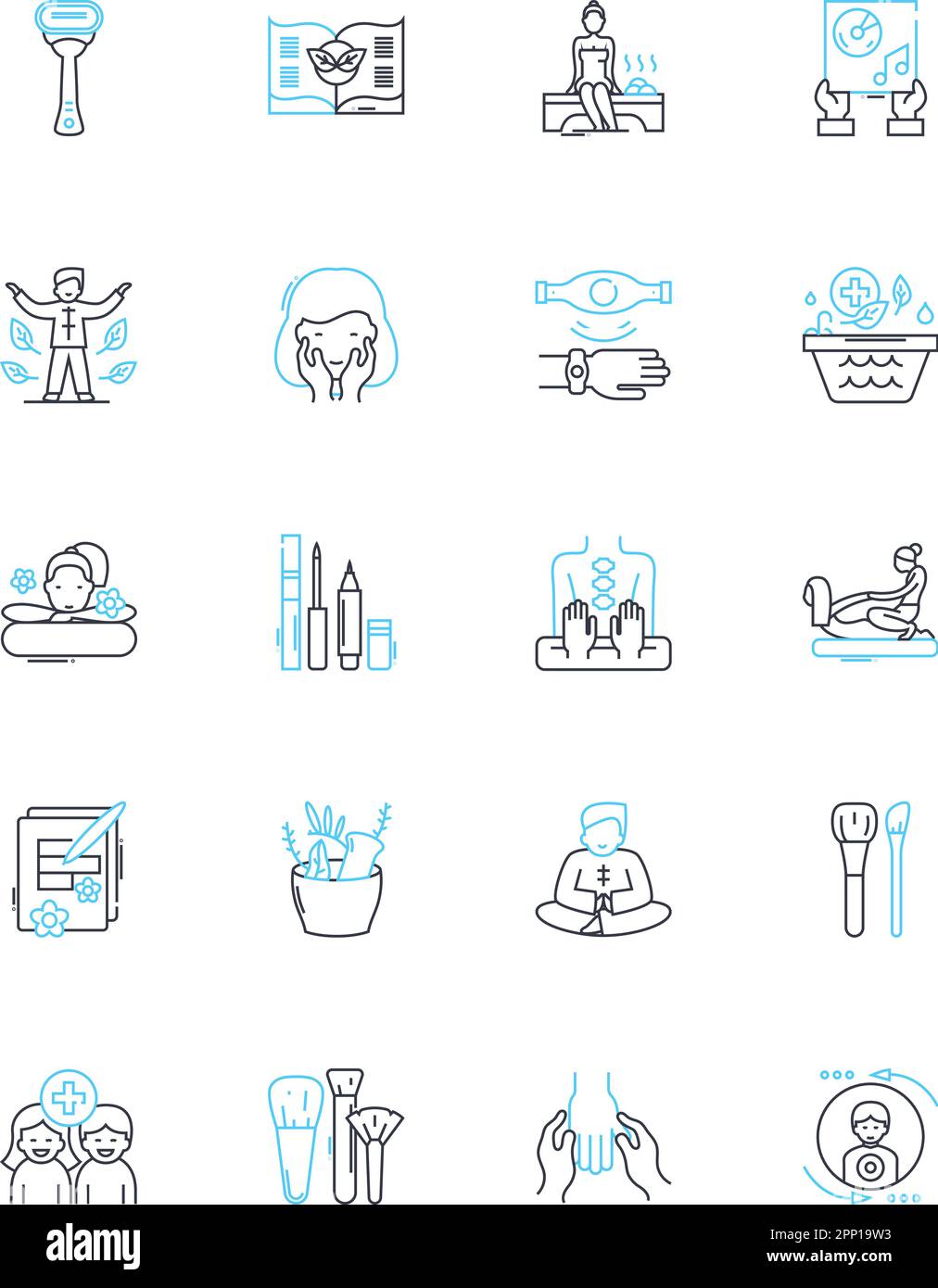 Barber shop linear icons set. Clippers, Shave, Fade, Razors, Beard ...