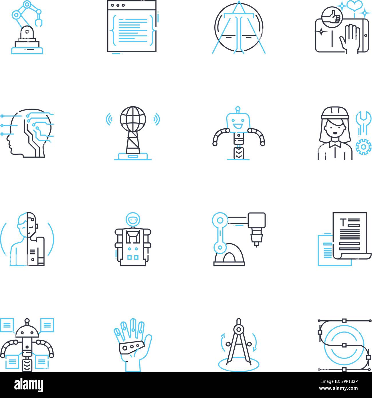 Rapid technology linear icons set. Automation, Efficiency, Streamlining, Innovation, Advancement, Speed, Modernization line vector and concept signs Stock Vector