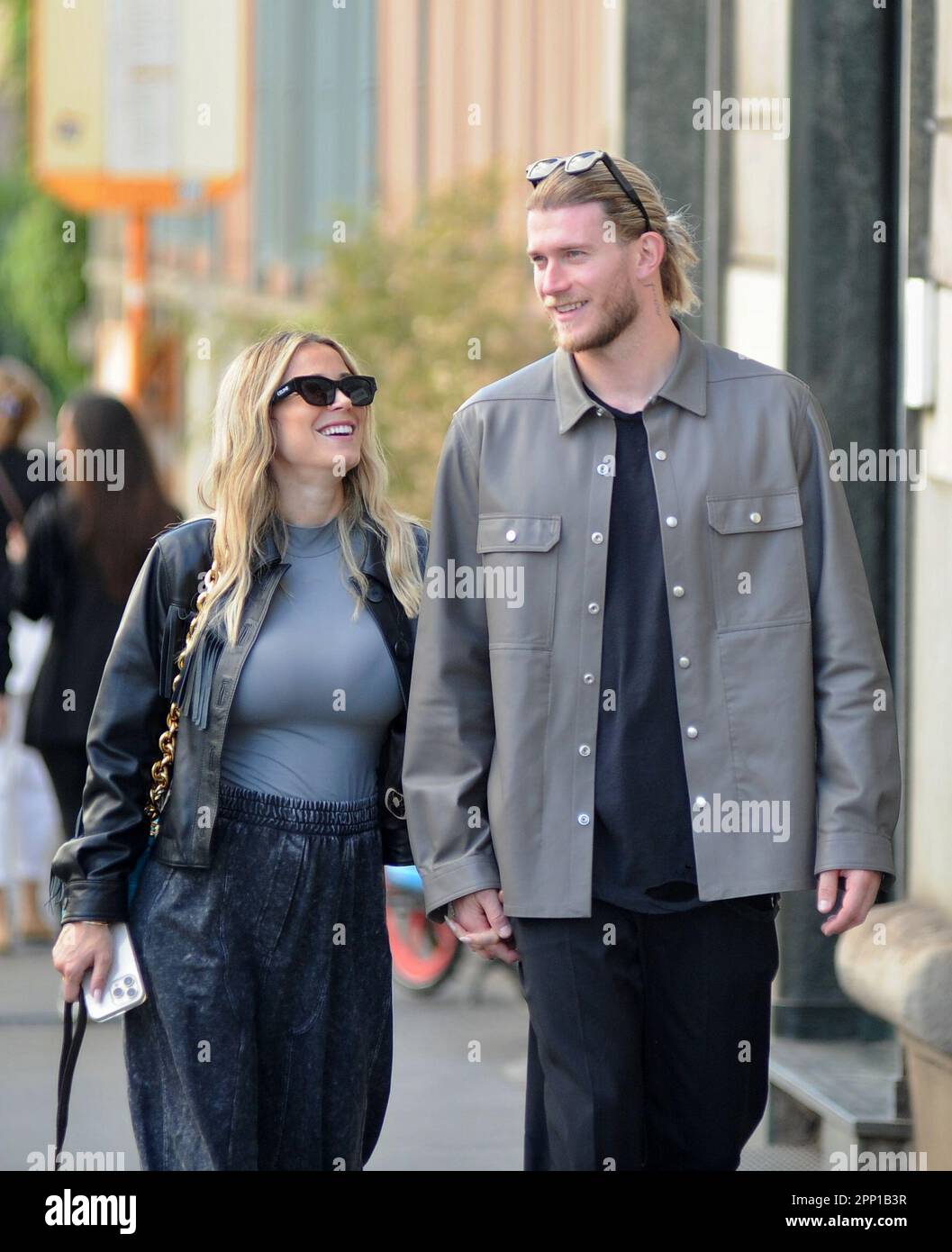 Milan, . 17th Apr, 2023. Milan, 17-04-2023 Diletta Leotta, 5 months pregnant, and her boyfriend Loris Karius, goalkeeper of Newcastle in the English championship. they stroll through the streets of the centre, then after having done some shopping at the 'Maison Margiela' boutique in Via della Spiga, they walk towards the house, but stopping first to eat a nice ice cream. EXCLUSIVE SERVICE- pool with Villa and Mega Credit: Independent Photo Agency/Alamy Live News Stock Photo