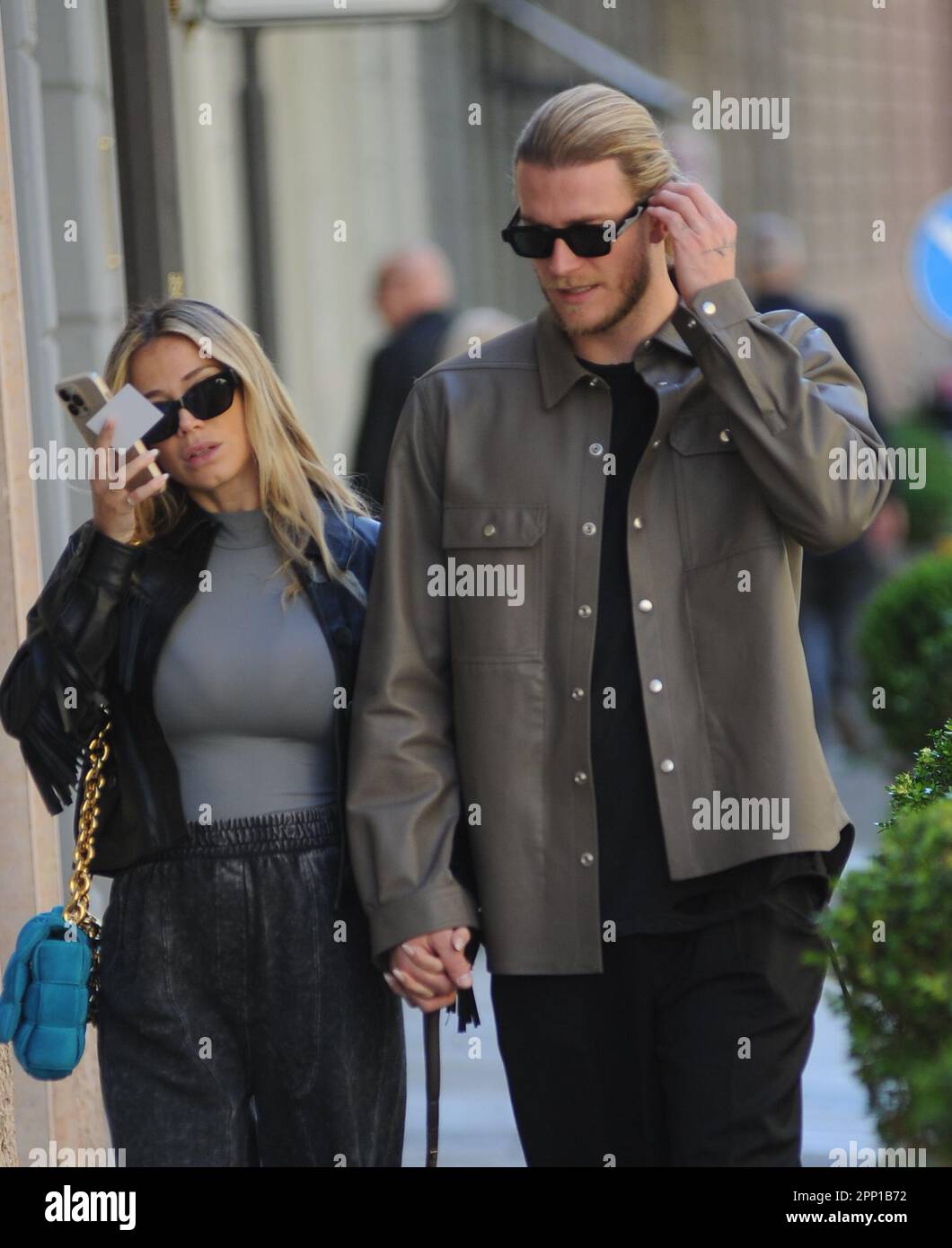 Milan, . 17th Apr, 2023. Milan, 17-04-2023 Diletta Leotta, 5 months pregnant, and her boyfriend Loris Karius, goalkeeper of Newcastle in the English league. they stroll through the streets of the centre, then after having done some shopping at the 'Maison Margiela' boutique in Via della Spiga, they walk towards the house, but stopping first to eat a nice ice cream. EXCLUSIVE SERVICE- pool with Villa and Mega Credit: Independent Photo Agency/Alamy Live News Stock Photo
