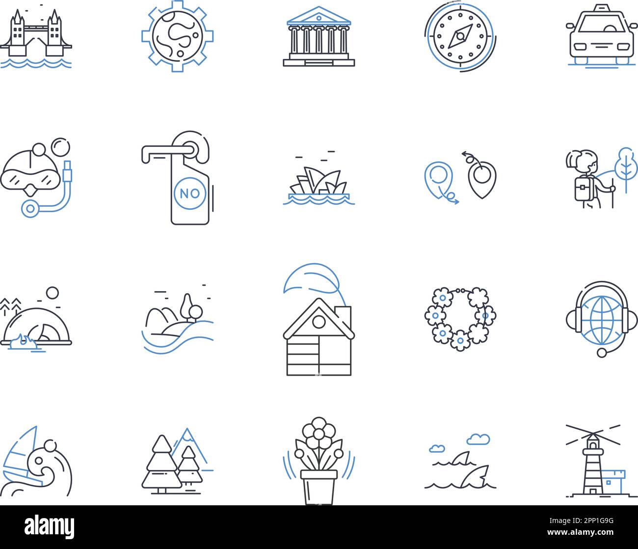 Global odyssey line icons collection. Adventure, Exploration, Diversity, Unity, Discovery, Culture, Journey vector and linear illustration. Wanderlust Stock Vector