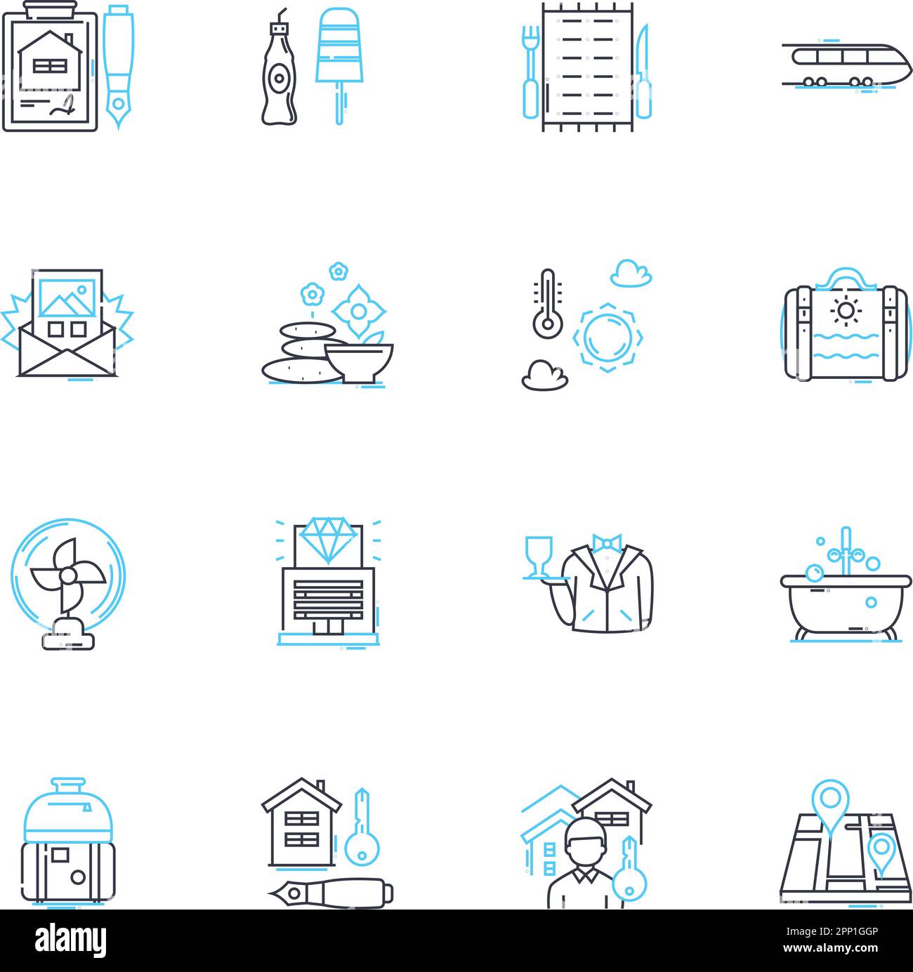 Luxury spas linear icons set. Indulgence, Tranquility, Relaxation 