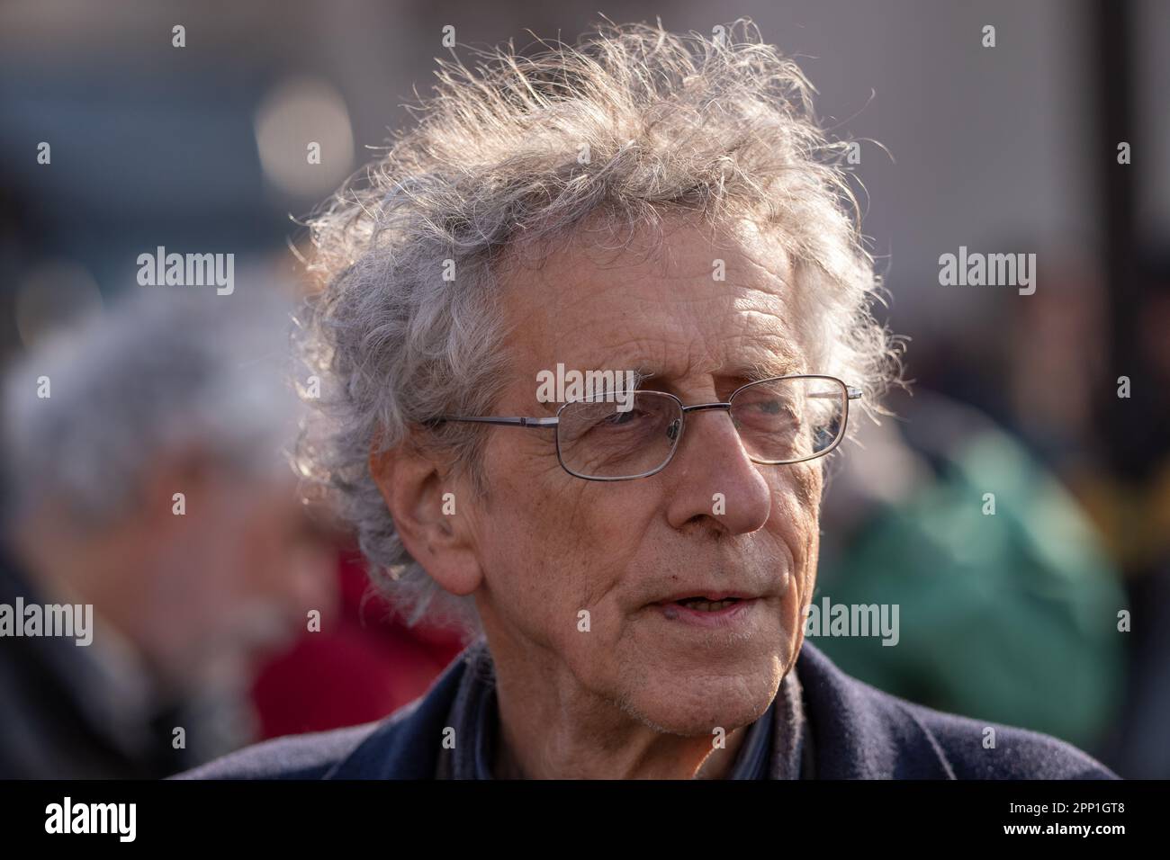 London, UK. 21st Apr 2023. Climate change denier Piers Corbyn ( brother of ex Labour party leader Jeremy) at Extinction Rebellion, The Big one,  Parliament London United KIngdom Picture garyroberts/worldwidefeatures.com Credit: GaryRobertsphotography/Alamy Live News Stock Photo