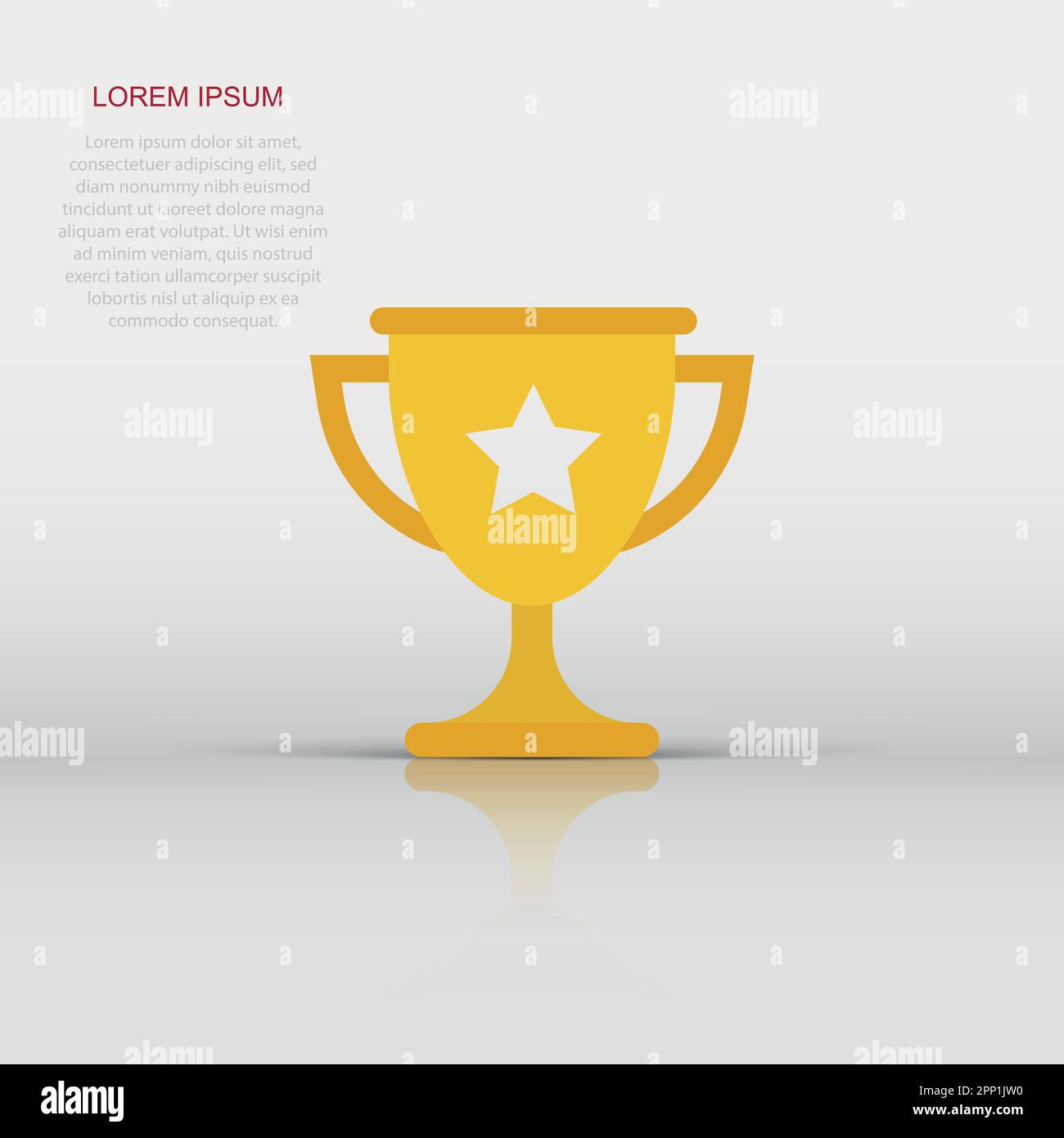 Vector trophy cup icon in flat style. Winner sign illustration ...