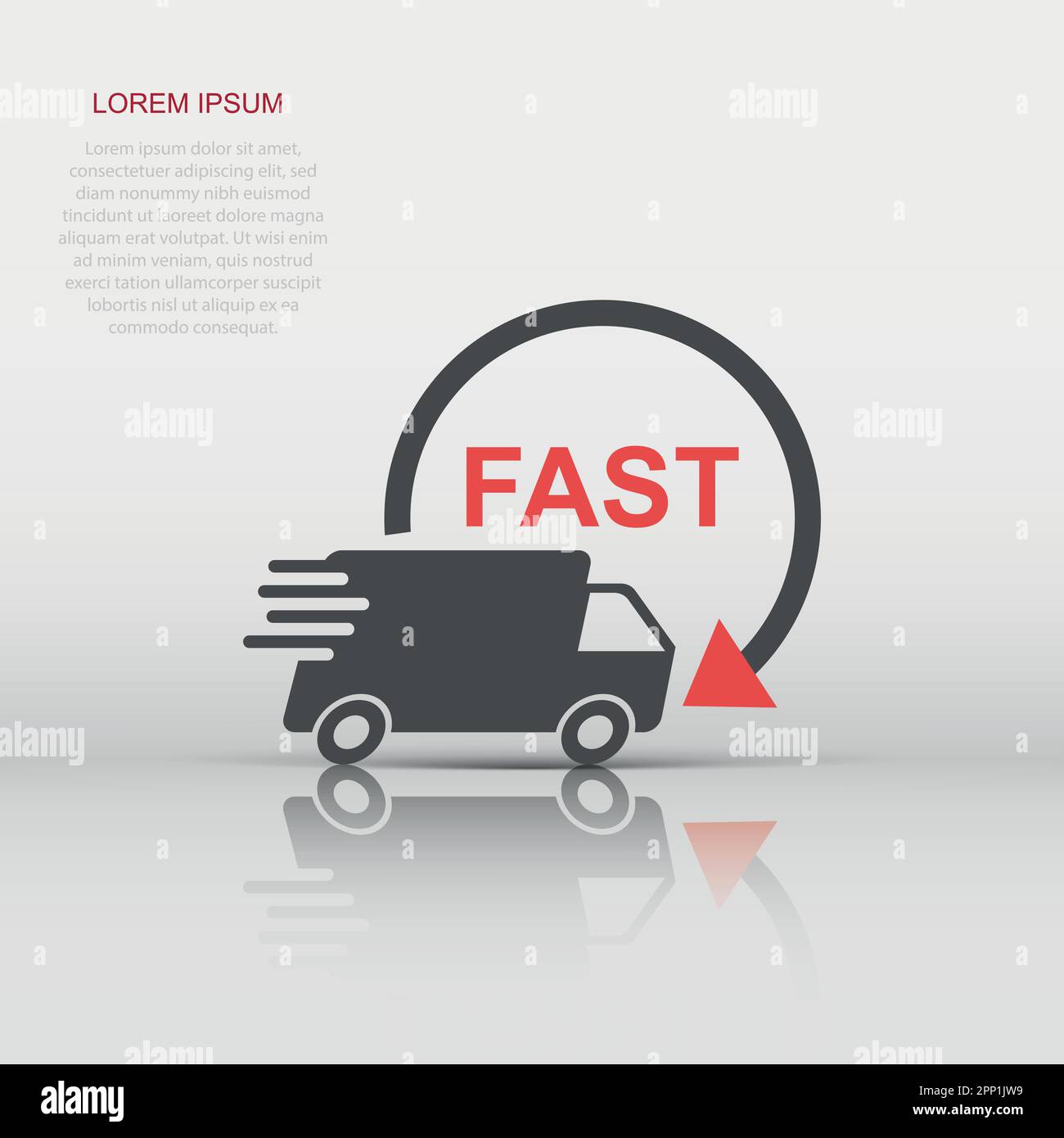 Vector truck, car icon in flat style. Fast delivery service shipping ...