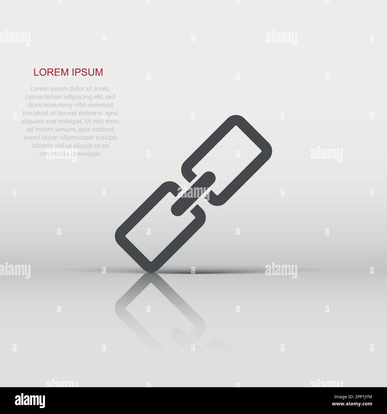 Vector chain icon in flat style. Connection sign illustration pictogram