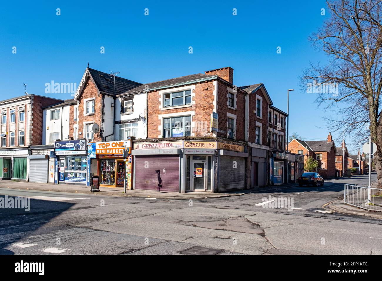 The closed down Grazziella's coffee shop in town centre of Crewe