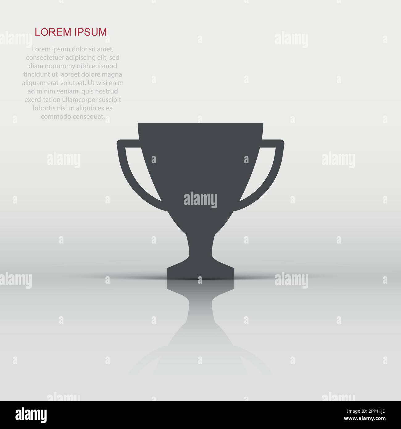 Vector trophy cup icon in flat style. Winner sign illustration ...
