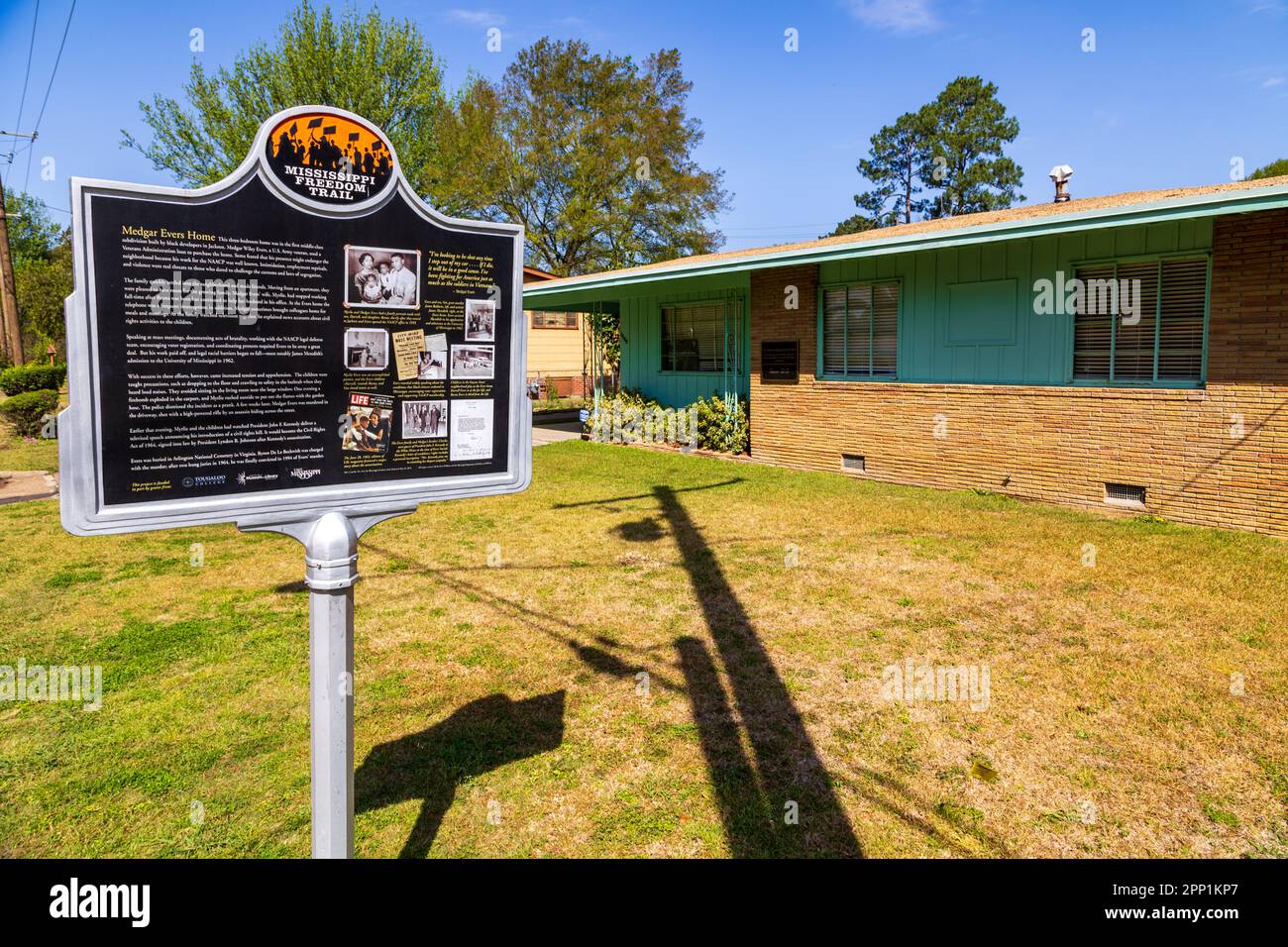 Jackson, MS - March 2023: Medgar Evers home is a National Historic Landmark located in Jackson, MS Stock Photo