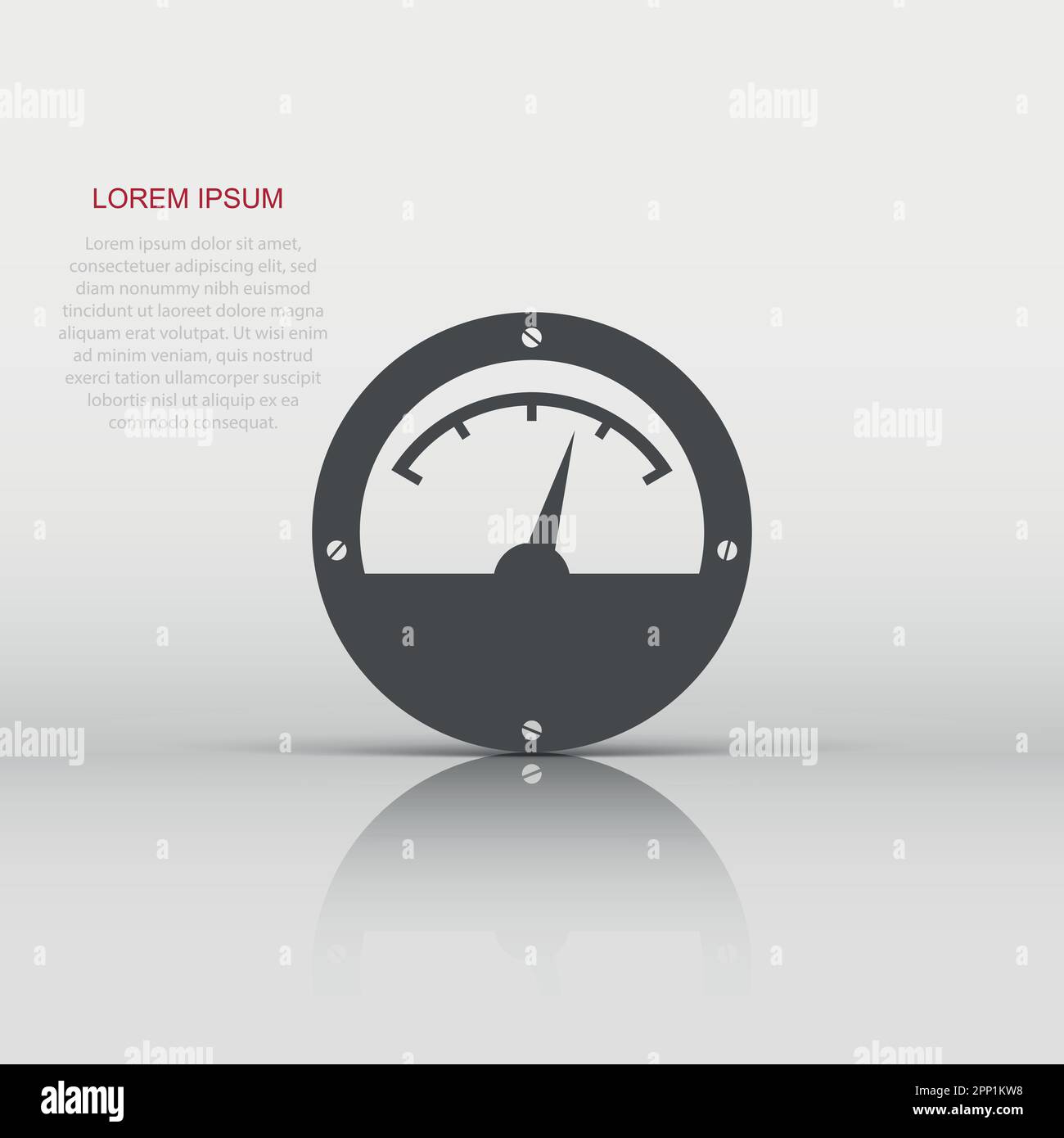Vector electric meter icon in flat style. Power meter sign illustration