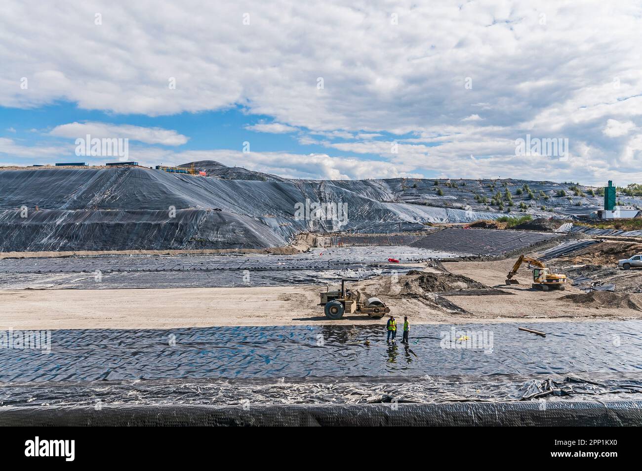 Geomembranes cover a lot of ground in an active landfill. The one below
