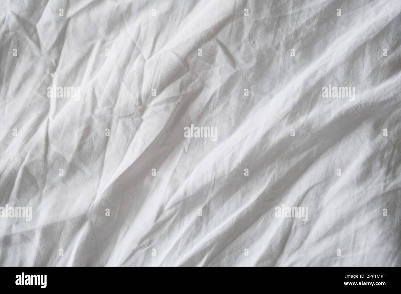 Wrinkled white linen texture. Creased fabric background Stock Photo Alamy