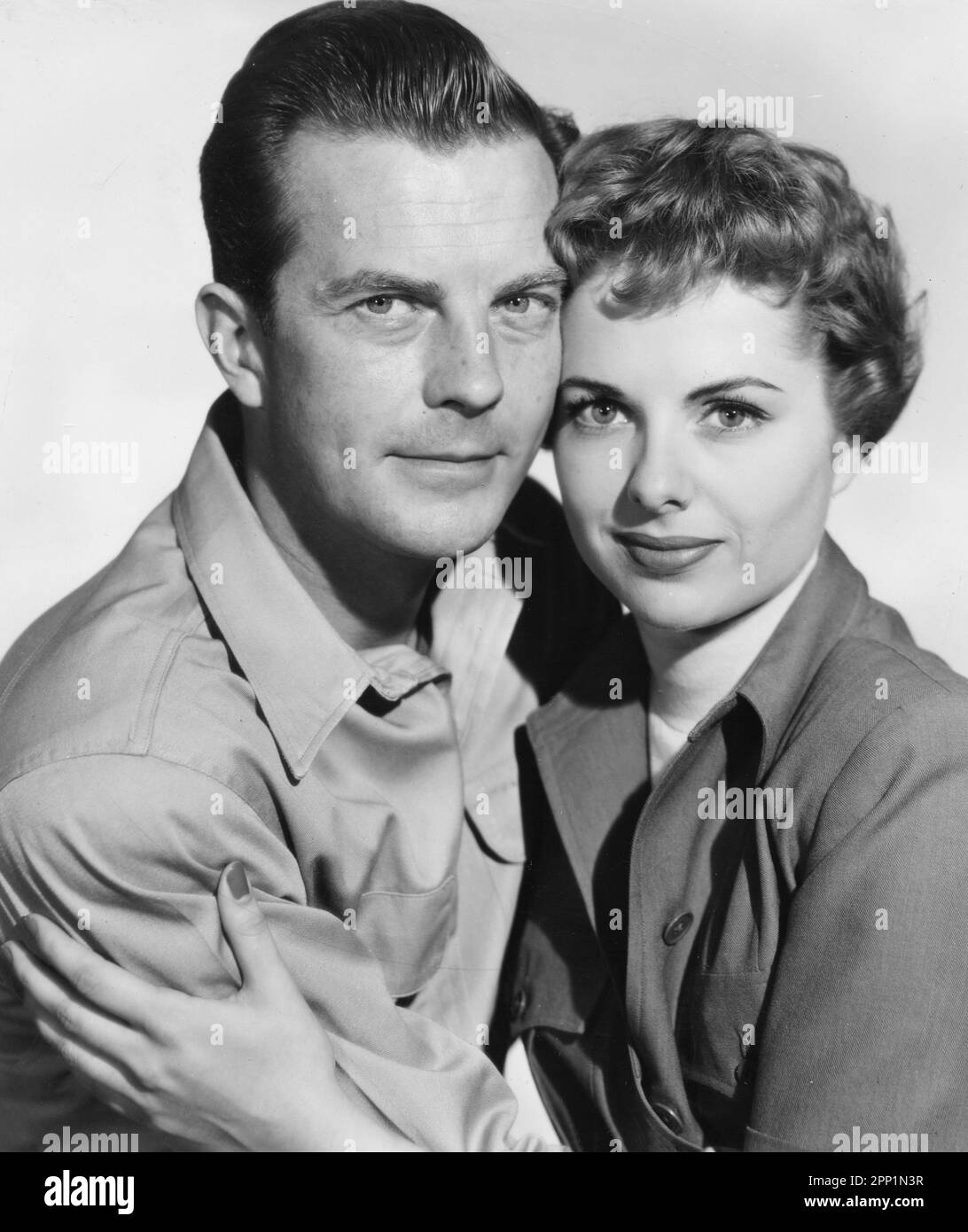 William Lundigan, Dawn Addams, Publicity Portrait for the Film, 'Riders To The Stars', United Artists, 1954 Stock Photo