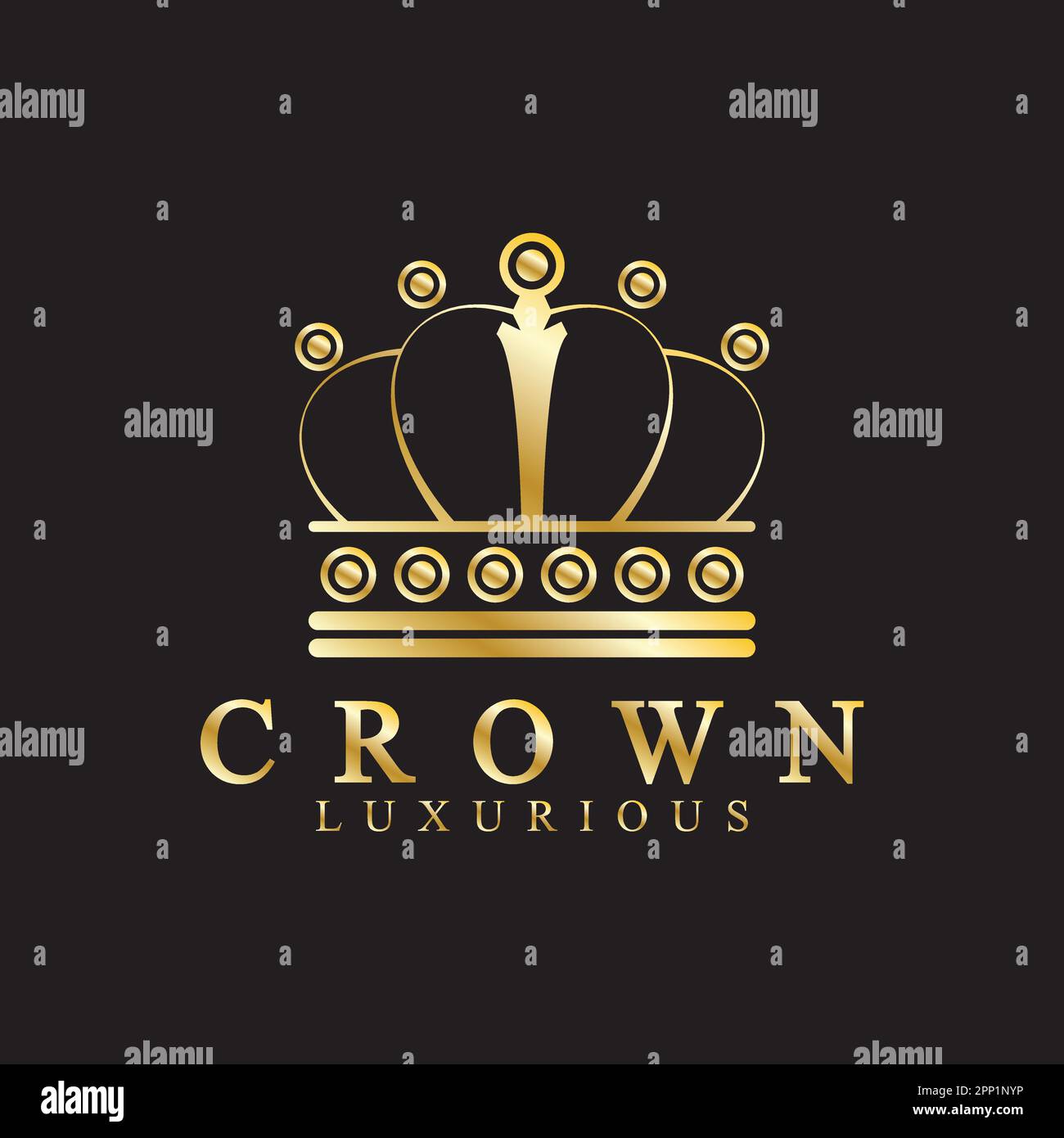 Gold crown icons. Queen king golden crowns luxury Logo Design Vector on ...