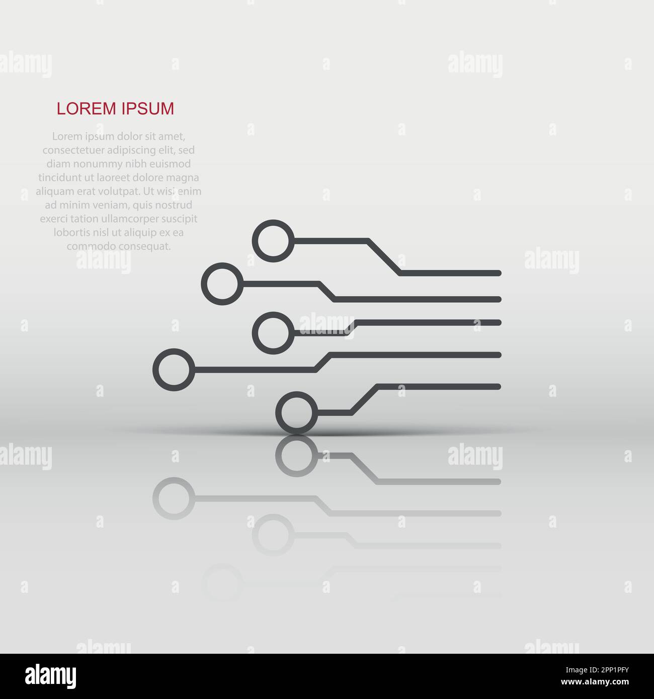 Vector circuit board icon in flat style. Technology scheme sign ...
