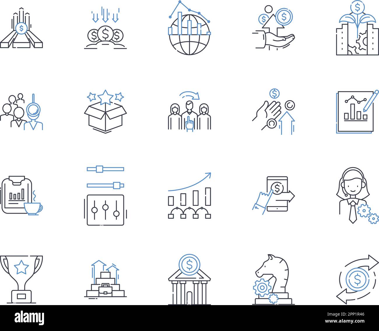 Venture appraisal line icons collection. Valuation, Risk, ROI, Due ...