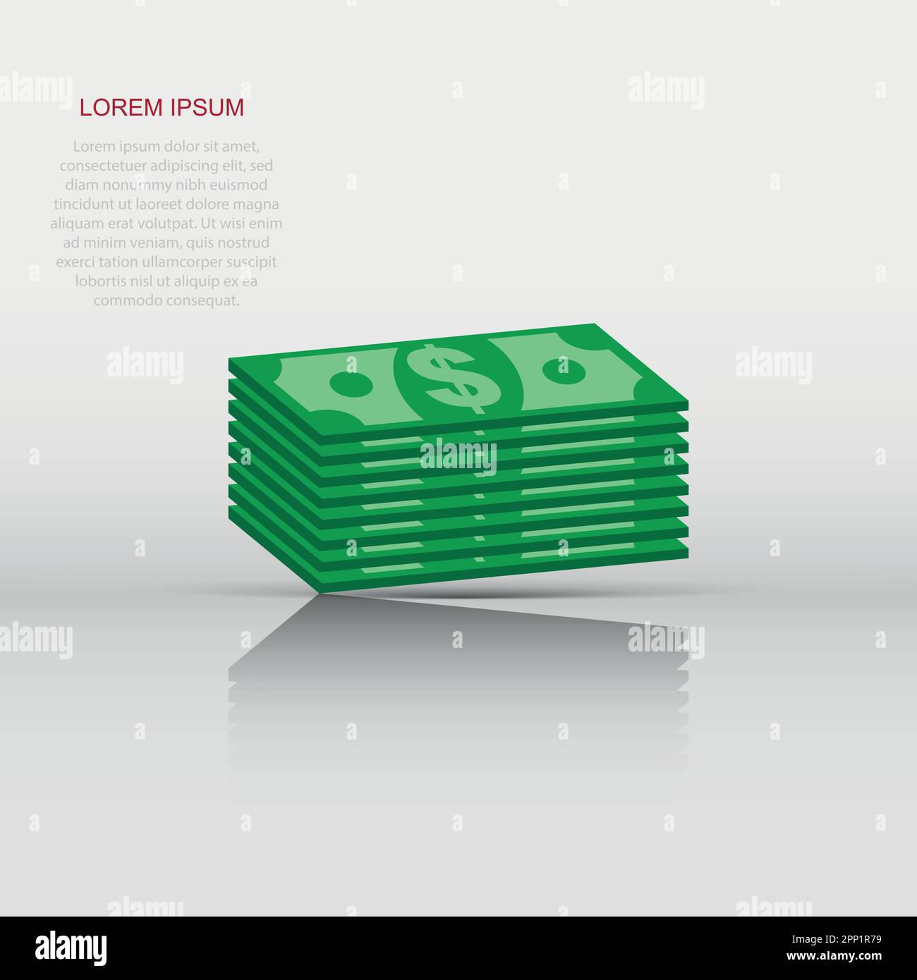 Stacks dollar cash. Vector illustration in flat design on white ...