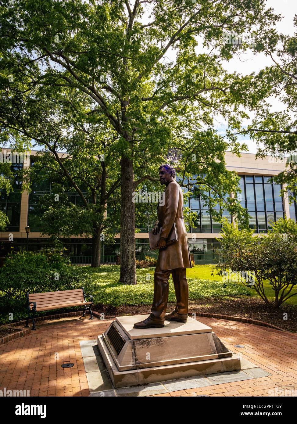 The statue of Richard T. Greener in the yard of the University of South