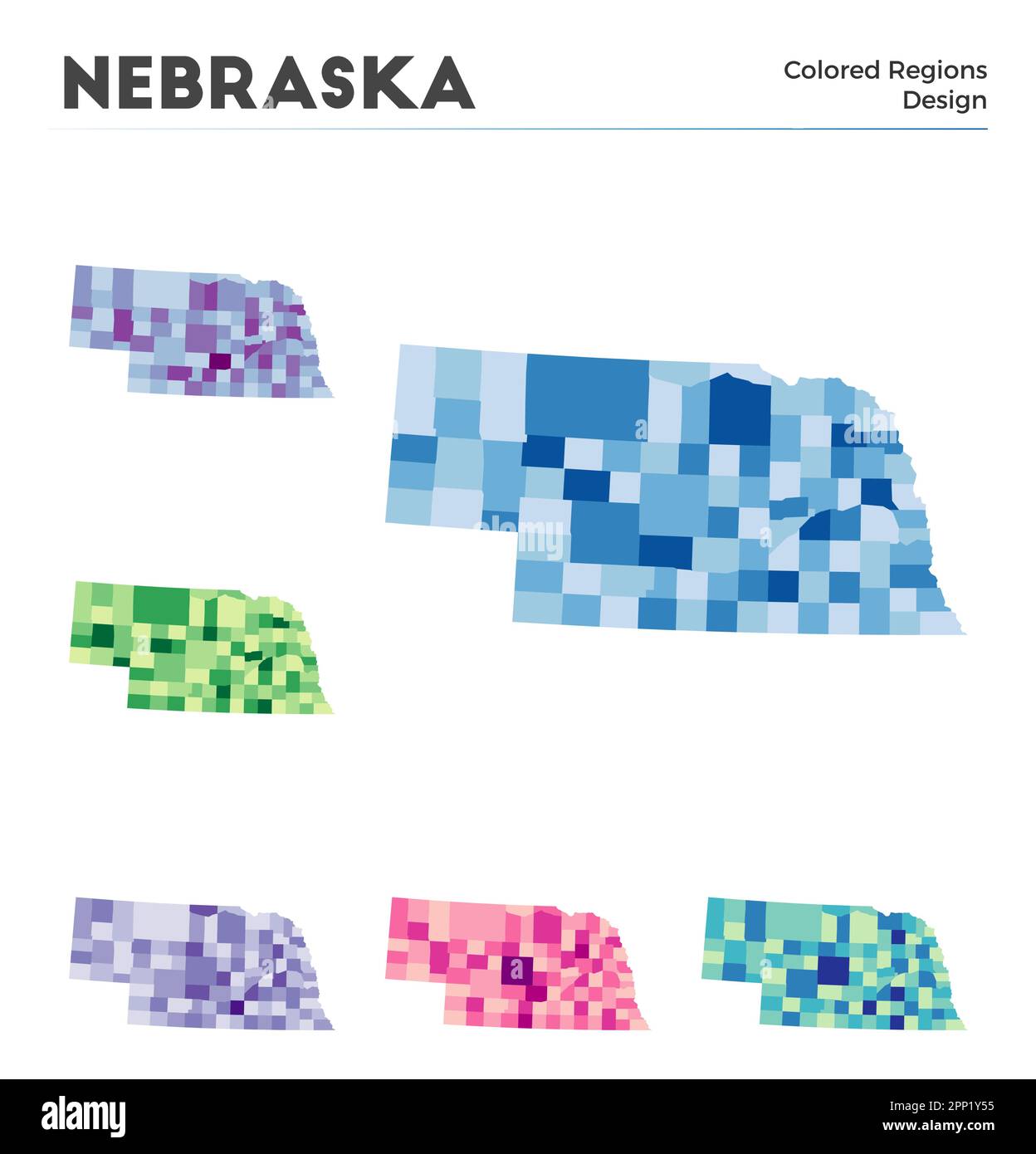 Nebraska Map Collection Borders Of Nebraska For Your Infographic   Nebraska Map Collection Borders Of Nebraska For Your Infographic Colored Us State Regions Vector Illustration 2PP1Y55 