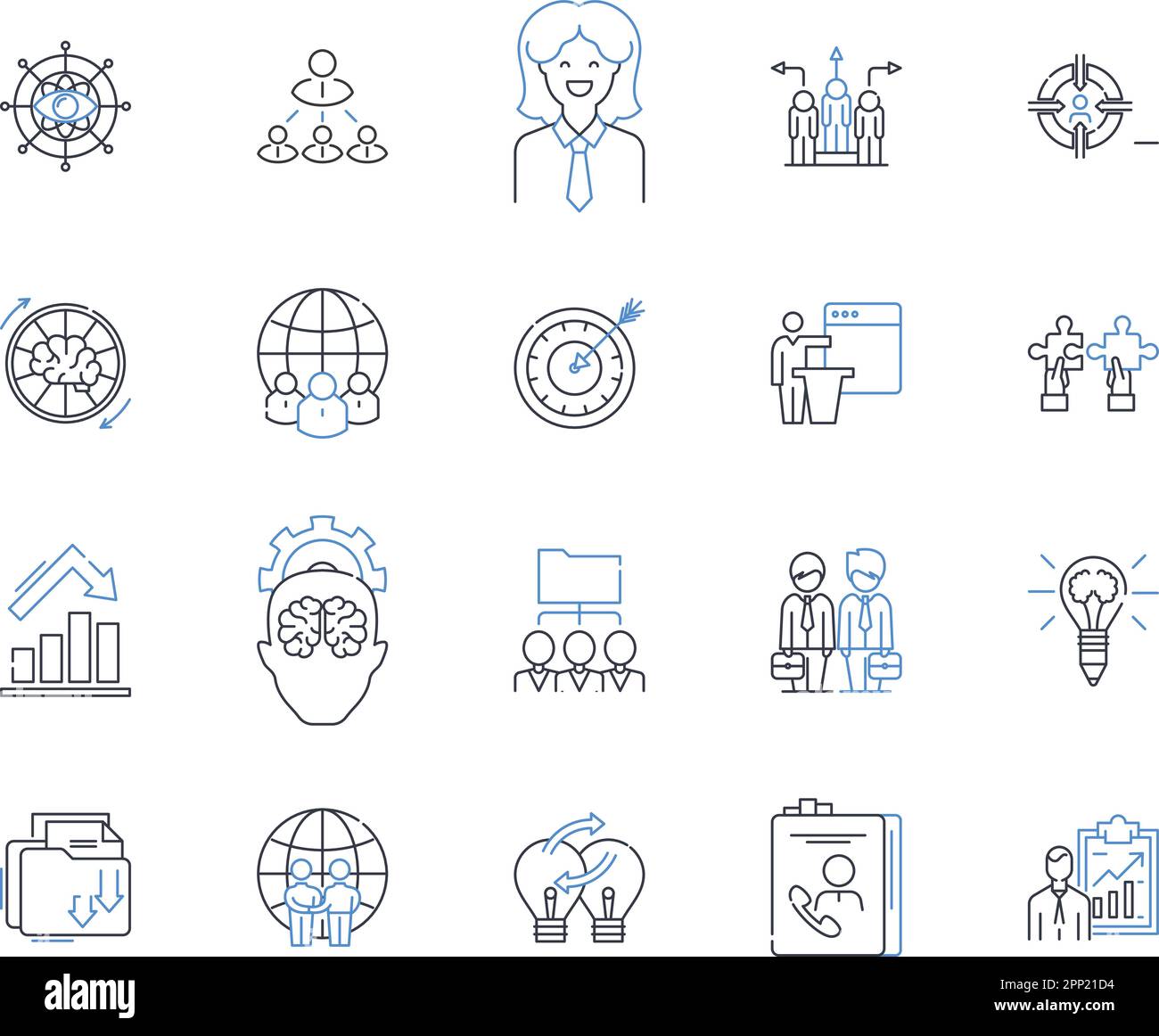 Corporate personnel line icons collection. Leadership, Management ...