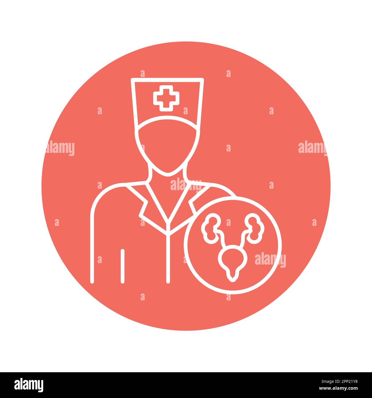Urologist color line icon. Subject matter expert. Pictogram for web