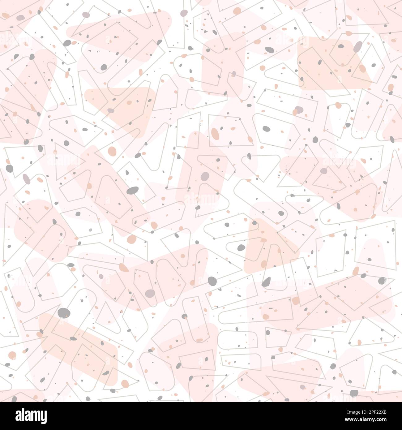 Terrazzo style vector seamless pattern with mosaic, marble, stones ...