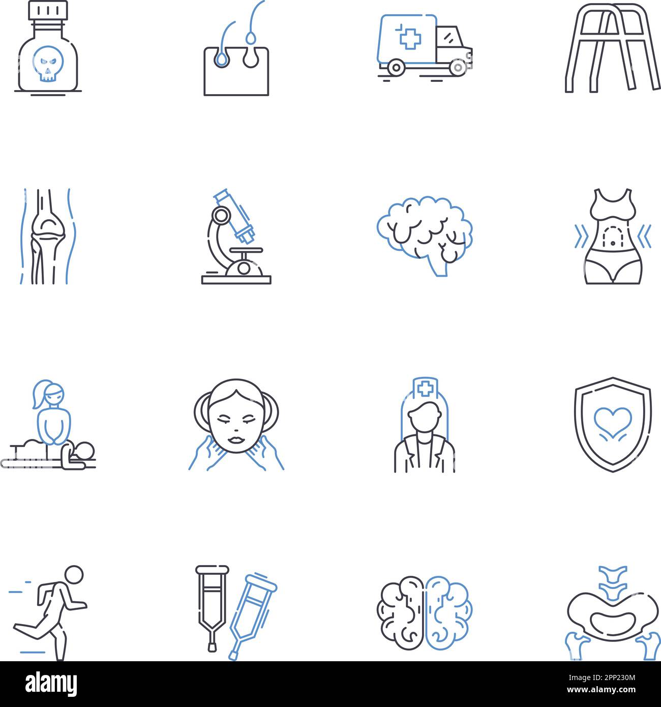 Competent exercise line icons collection. Fitness, Endurance, Strength