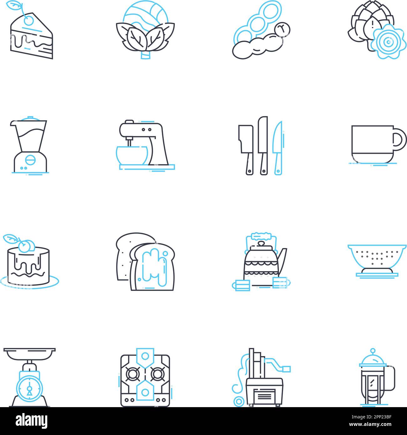 Java joint linear icons set. Beans, Espresso, Latte, Mocha, Cappuccino ...