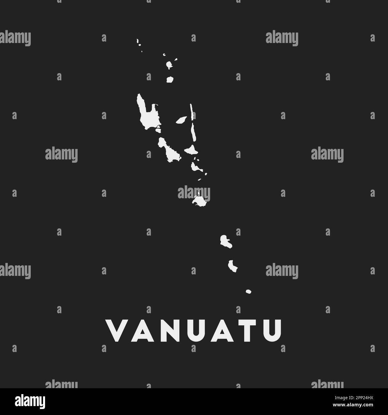 Vanuatu icon. Country map on dark background. Stylish Vanuatu map with