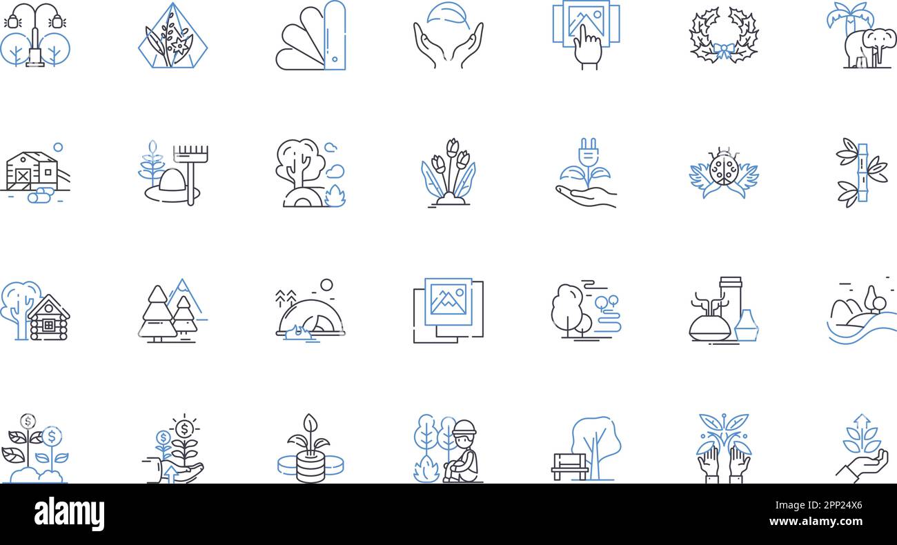 Copse line icons collection. Trees, Forest, Nature, Leaves, Fresh ...