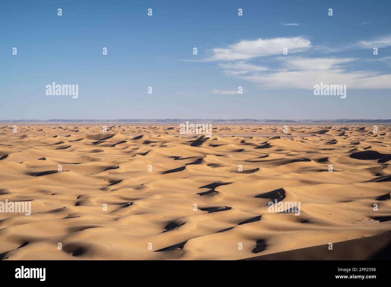 Desert landscape of Erg Chegaga dunes. Stock Photo